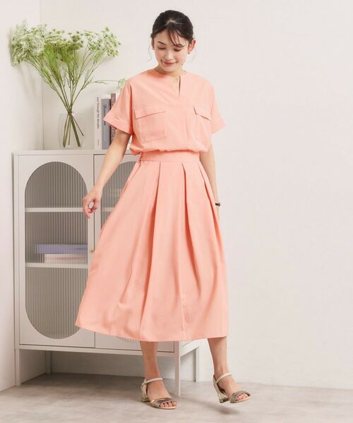 ITS'DEMO / イッツデモ スカート | 【UVケア／洗濯機OK／イージーケア】麻調合繊タックスカート | 詳細4