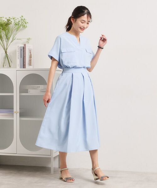 ITS'DEMO / イッツデモ スカート | 【UVケア／洗濯機OK／イージーケア】麻調合繊タックスカート | 詳細9