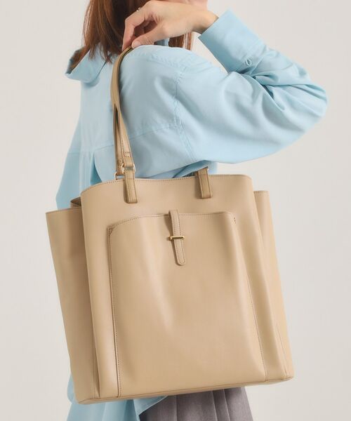 ITS'DEMO / イッツデモ トートバッグ | ＜かるバッグ＞縦型A4トート（ベージュ(052)）