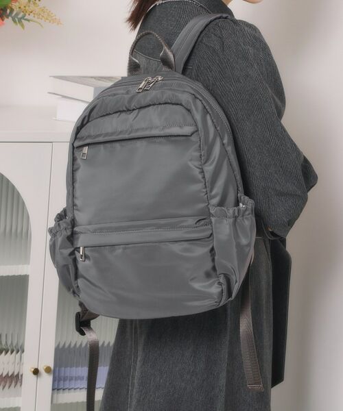 ITS'DEMO / イッツデモ リュック・バックパック | 【6ポケット】裏地ストライプリュック（チャコールグレー(014)）
