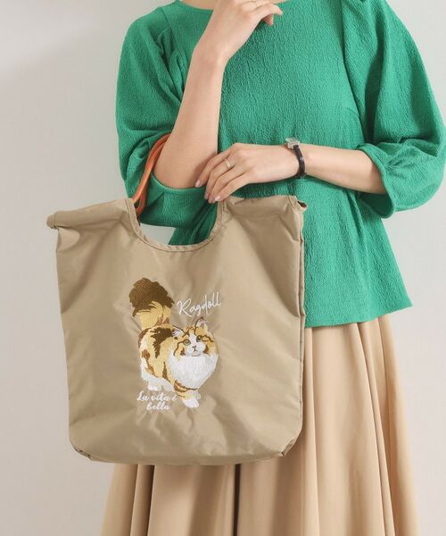ITS'DEMO / イッツデモ トートバッグ | アニマル刺繍トート（ベージュ(052)）