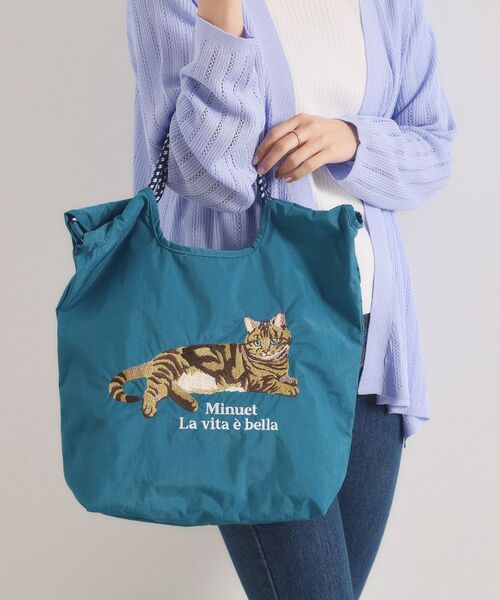 ITS'DEMO / イッツデモ トートバッグ | アニマル刺繍トート（ブルー(092)）