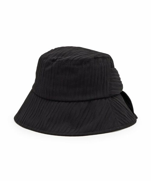 ITS'DEMO / イッツデモ ハット | 【UV対策】クレープストライプハット（ブラック(019)）