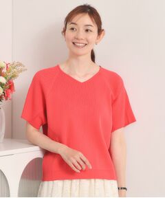 ITS'DEMO / イッツデモ ニット・セーター | 【遮熱／接触冷感／手洗い可】Vネックサマーニット