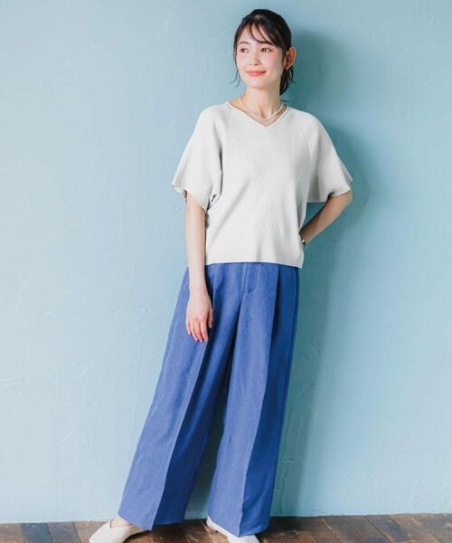 ITS'DEMO / イッツデモ ニット・セーター | 【遮熱／接触冷感／手洗い可】Vネックサマーニット | 詳細2