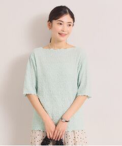 ITS'DEMO / イッツデモ カットソー | シャーリング5分袖プルオーバー