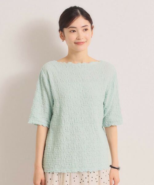 ITS'DEMO / イッツデモ カットソー | シャーリング5分袖プルオーバー | 詳細13