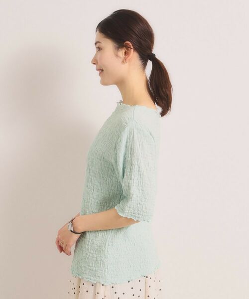 ITS'DEMO / イッツデモ カットソー | シャーリング5分袖プルオーバー | 詳細14