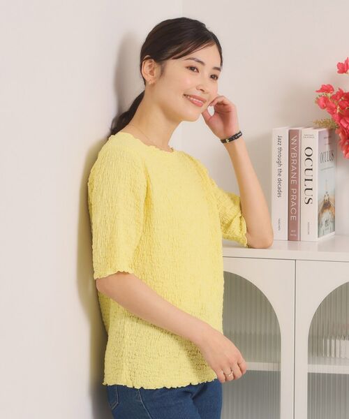 ITS'DEMO / イッツデモ カットソー | シャーリング5分袖プルオーバー | 詳細5