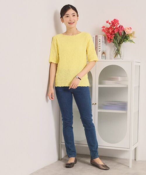 ITS'DEMO / イッツデモ カットソー | シャーリング5分袖プルオーバー | 詳細7