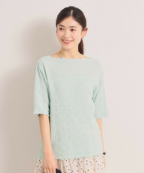 ITS'DEMO / イッツデモ カットソー | シャーリング5分袖プルオーバー | 詳細9