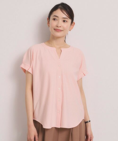 ITS'DEMO / イッツデモ カットソー | カットサッカー前開きトップス（オレンジ(365)）