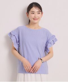 ITS'DEMO / イッツデモ カットソー | カットサッカー袖フリルトップス