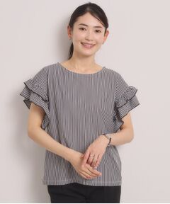 ITS'DEMO / イッツデモ カットソー | カットサッカー袖フリルトップス