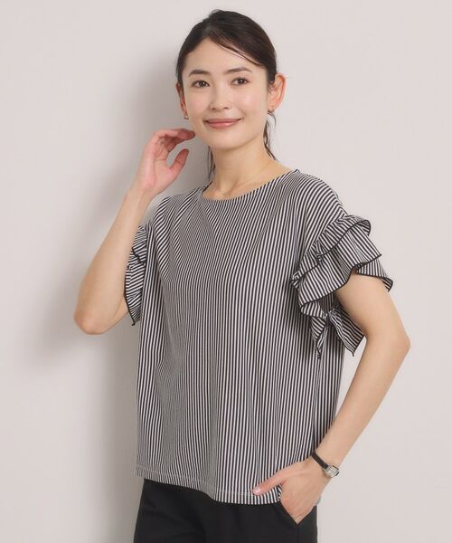 ITS'DEMO / イッツデモ カットソー | カットサッカー袖フリルトップス | 詳細1