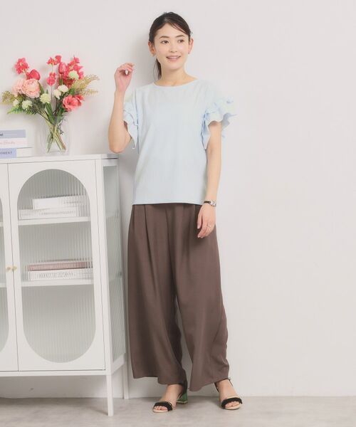 ITS'DEMO / イッツデモ カットソー | カットサッカー袖フリルトップス | 詳細11