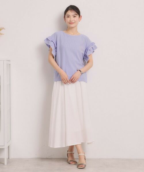 ITS'DEMO / イッツデモ カットソー | カットサッカー袖フリルトップス | 詳細14