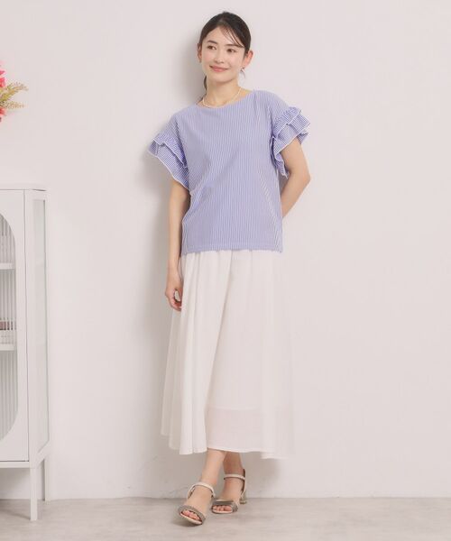 ITS'DEMO / イッツデモ カットソー | カットサッカー袖フリルトップス | 詳細15