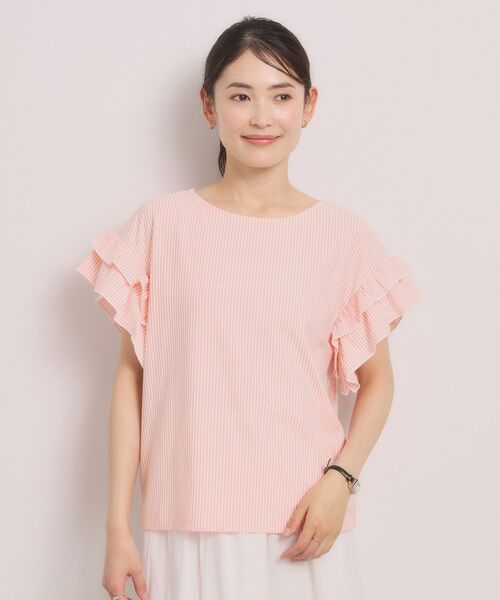 ITS'DEMO / イッツデモ カットソー | カットサッカー袖フリルトップス | 詳細17