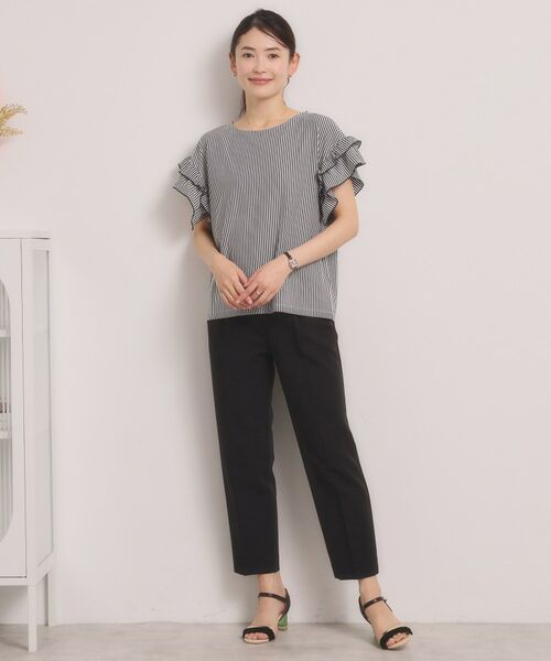 ITS'DEMO / イッツデモ カットソー | カットサッカー袖フリルトップス | 詳細3