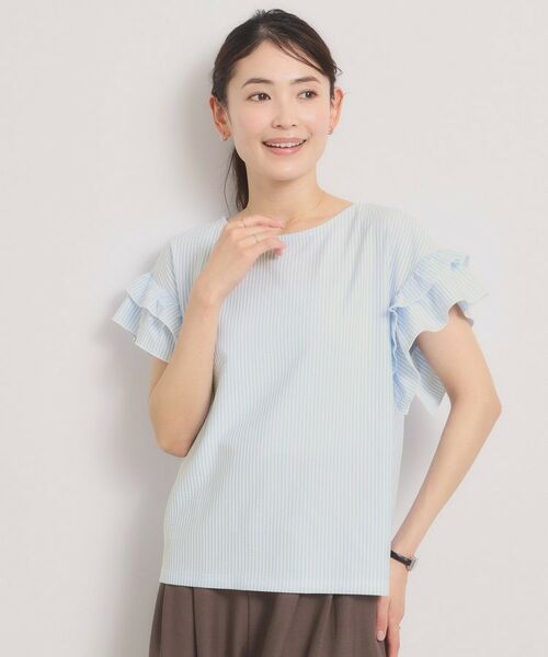 ITS'DEMO / イッツデモ カットソー | カットサッカー袖フリルトップス | 詳細9