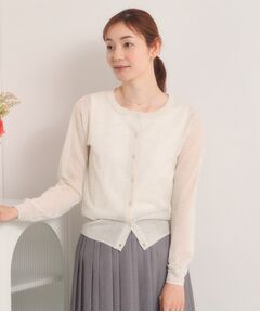 ITS'DEMO / イッツデモ カーディガン・ボレロ | 【手洗い可】ラメニットクルーネックカーディガン