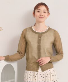 ITS'DEMO / イッツデモ カーディガン・ボレロ | 【手洗い可】ラメニットクルーネックカーディガン