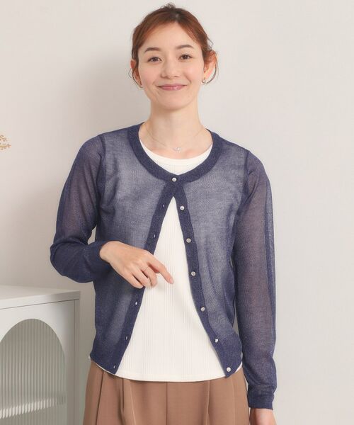 ITS'DEMO / イッツデモ カーディガン・ボレロ | 【手洗い可】ラメニットクルーネックカーディガン | 詳細15