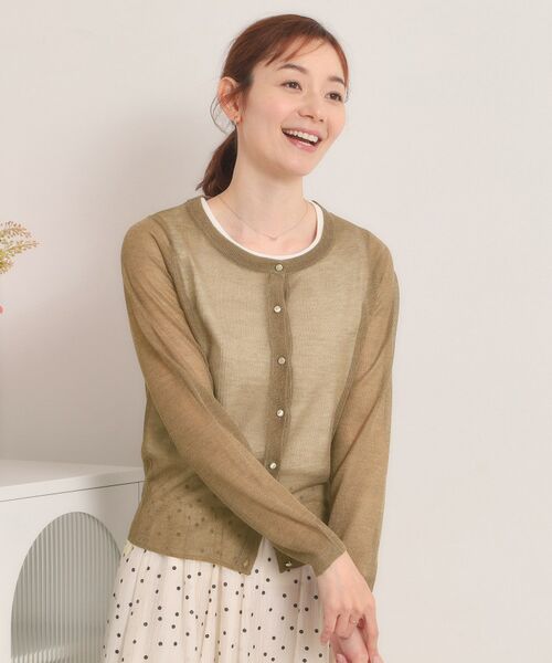 ITS'DEMO / イッツデモ カーディガン・ボレロ | 【手洗い可】ラメニットクルーネックカーディガン | 詳細8