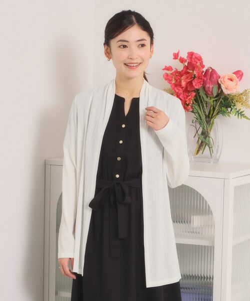 ITS'DEMO / イッツデモ カーディガン・ボレロ | シアーテレコ着流しカーディガン（オフホワイト(003)）