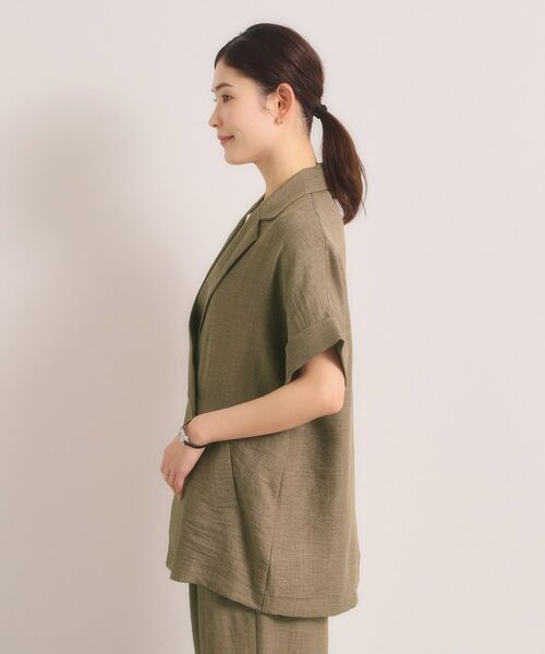 ITS'DEMO / イッツデモ テーラードジャケット | 【UVケア／接触冷感／吸水速乾／洗濯機OK】柔らかリネンライクジャケット | 詳細10