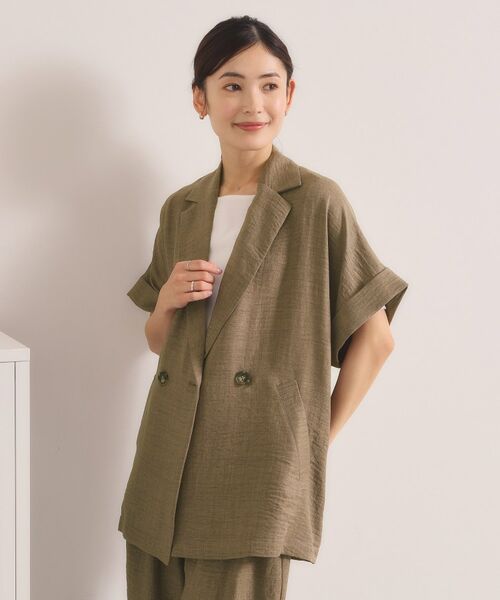 ITS'DEMO / イッツデモ テーラードジャケット | 【UVケア／接触冷感／吸水速乾／洗濯機OK】柔らかリネンライクジャケット | 詳細5