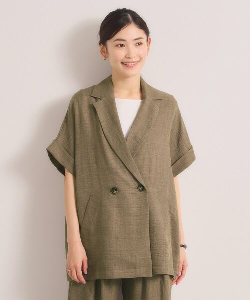 ITS'DEMO / イッツデモ テーラードジャケット | 【UVケア／接触冷感／吸水速乾／洗濯機OK】柔らかリネンライクジャケット | 詳細9