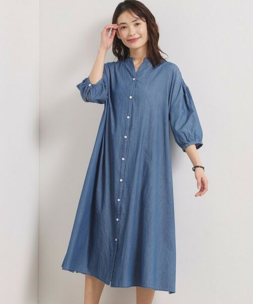 ITS'DEMO / イッツデモ ロング・マキシ丈ワンピース | 【洗濯機OK】シアーデニムワンピース（ネイビー(094)）