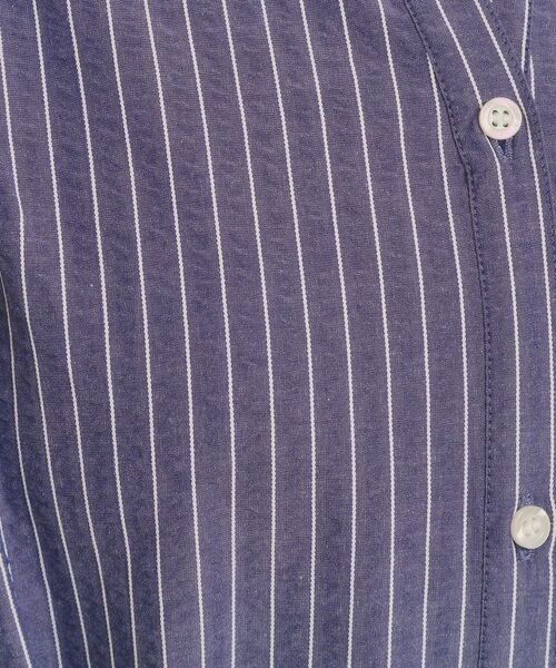 ITS'DEMO / イッツデモ ミニ丈・ひざ丈ワンピース | サッカーストライプ前開きワンピース | 詳細8