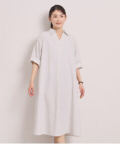 ITS'DEMO / イッツデモ ミニ丈・ひざ丈ワンピース | 【手洗い可】サッカーストライプスキッパーワンピース