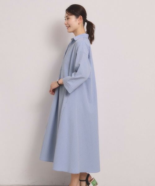 ITS'DEMO / イッツデモ ミニ丈・ひざ丈ワンピース | 【手洗い可】サッカーストライプスキッパーワンピース | 詳細13