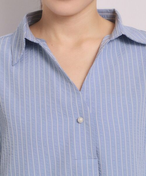 ITS'DEMO / イッツデモ ミニ丈・ひざ丈ワンピース | 【手洗い可】サッカーストライプスキッパーワンピース | 詳細15