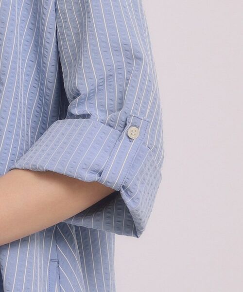 ITS'DEMO / イッツデモ ミニ丈・ひざ丈ワンピース | 【手洗い可】サッカーストライプスキッパーワンピース | 詳細17