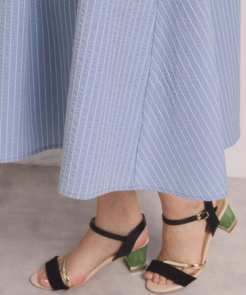 ITS'DEMO / イッツデモ ミニ丈・ひざ丈ワンピース | 【手洗い可】サッカーストライプスキッパーワンピース | 詳細18