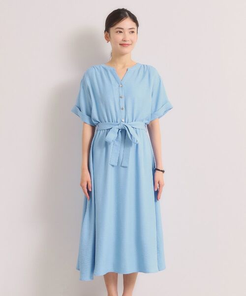 ITS'DEMO / イッツデモ ミニ丈・ひざ丈ワンピース | 【UVケア／イージーケア／洗濯機OK】柔らかリネンライクワンピース | 詳細13