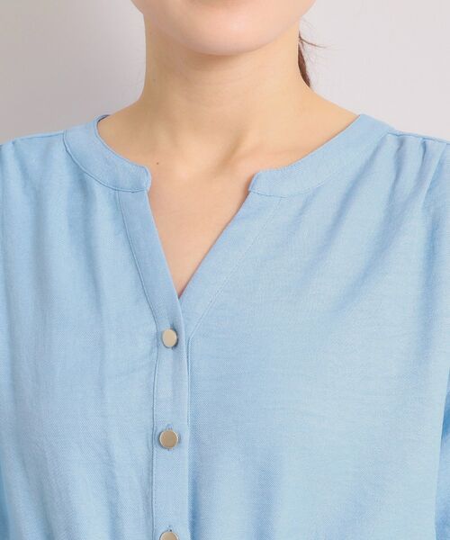 ITS'DEMO / イッツデモ ミニ丈・ひざ丈ワンピース | 【UVケア／イージーケア／洗濯機OK】柔らかリネンライクワンピース | 詳細16