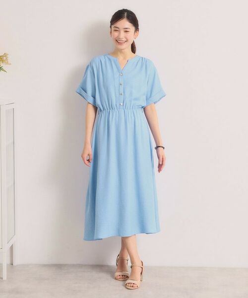 ITS'DEMO / イッツデモ ミニ丈・ひざ丈ワンピース | 【UVケア／イージーケア／洗濯機OK】柔らかリネンライクワンピース | 詳細21