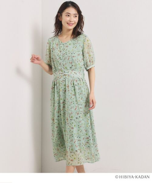ITS'DEMO / イッツデモ ロング・マキシ丈ワンピース | 【ITS’DEMO × HIBIYA－KADAN】ドビーワンピース（ミントグリーン(121)）
