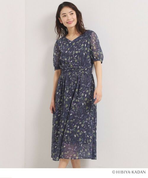 ITS'DEMO / イッツデモ ロング・マキシ丈ワンピース | 【ITS’DEMO × HIBIYA－KADAN】ドビーワンピース（ネイビー(194)）