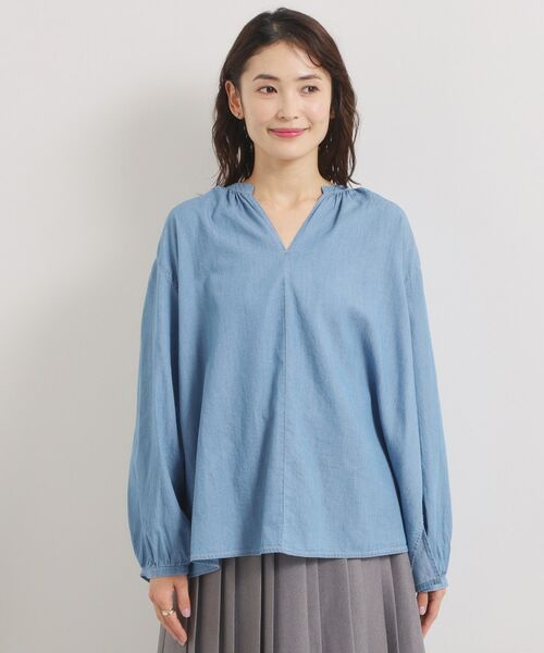 ITS'DEMO / イッツデモ シャツ・ブラウス | 【洗濯機OK】シアーデニムスキッパーブラウス | 詳細13