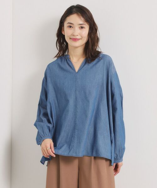 ITS'DEMO / イッツデモ シャツ・ブラウス | 【洗濯機OK】シアーデニムスキッパーブラウス | 詳細9