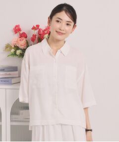 ITS'DEMO / イッツデモ シャツ・ブラウス | 【手洗い可／セットアップ可】リネン混ポケット付きシャツ