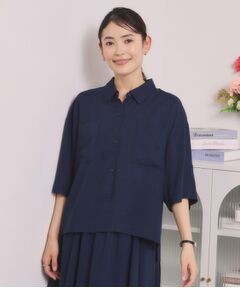 ITS'DEMO / イッツデモ シャツ・ブラウス | 【手洗い可／セットアップ可】リネン混ポケット付きシャツ