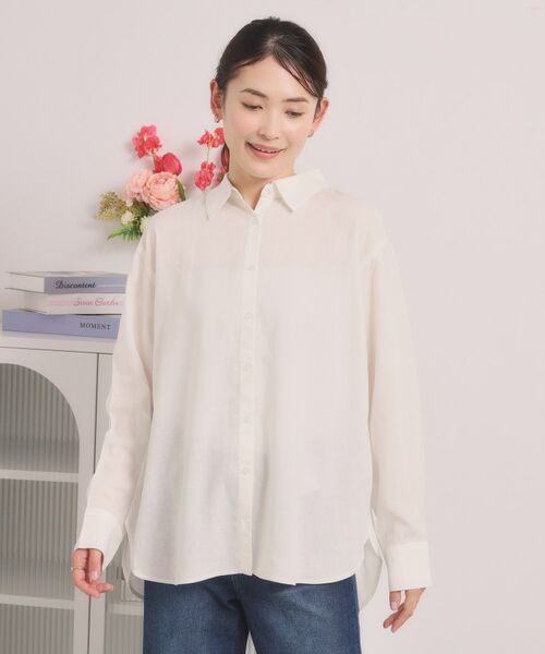 ITS'DEMO / イッツデモ シャツ・ブラウス | 【手洗い可】リネン混ベーシックシャツ | 詳細1